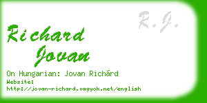 richard jovan business card